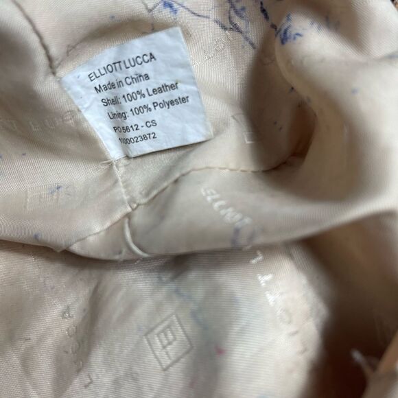 Elliott Lucca leather black medium shoulder bag braided strap gold tone accents - Picture 11 of 14